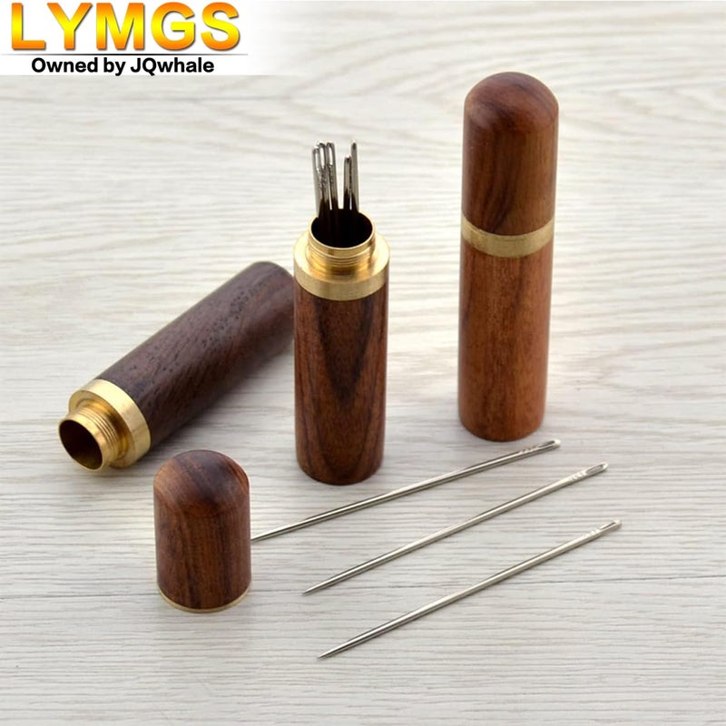 LYMGS Home Wooden Portable Sewing Needles Storage Case, Versatile Wood Box Holder for Store Embroidery Needle Hand Crafts Knitting Tool Toothpick Pill Bead, 2 Pack - Image 4