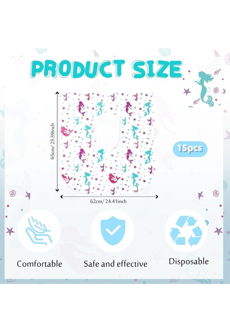 Generic 15 Pcs Toilet Seat Covers Disposable Extra Large Toddler Toilet Covers for Kids Adults in Public Restroom, Individually Wrapped Portable Toddler Potty Training Toilet Seat Covers (Mermaid)  - Image 2
