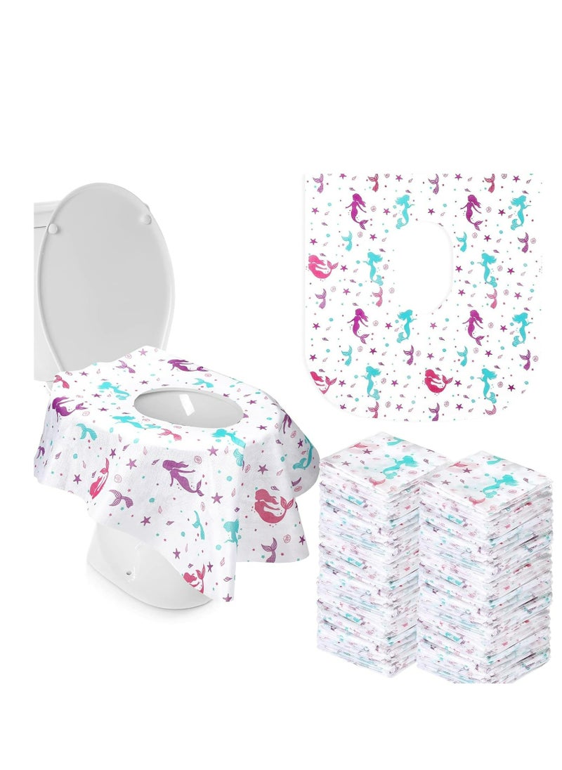 Generic 15 Pcs Toilet Seat Covers Disposable Extra Large Toddler Toilet Covers for Kids Adults in Public Restroom, Individually Wrapped Portable Toddler Potty Training Toilet Seat Covers (Mermaid)  - Image 1
