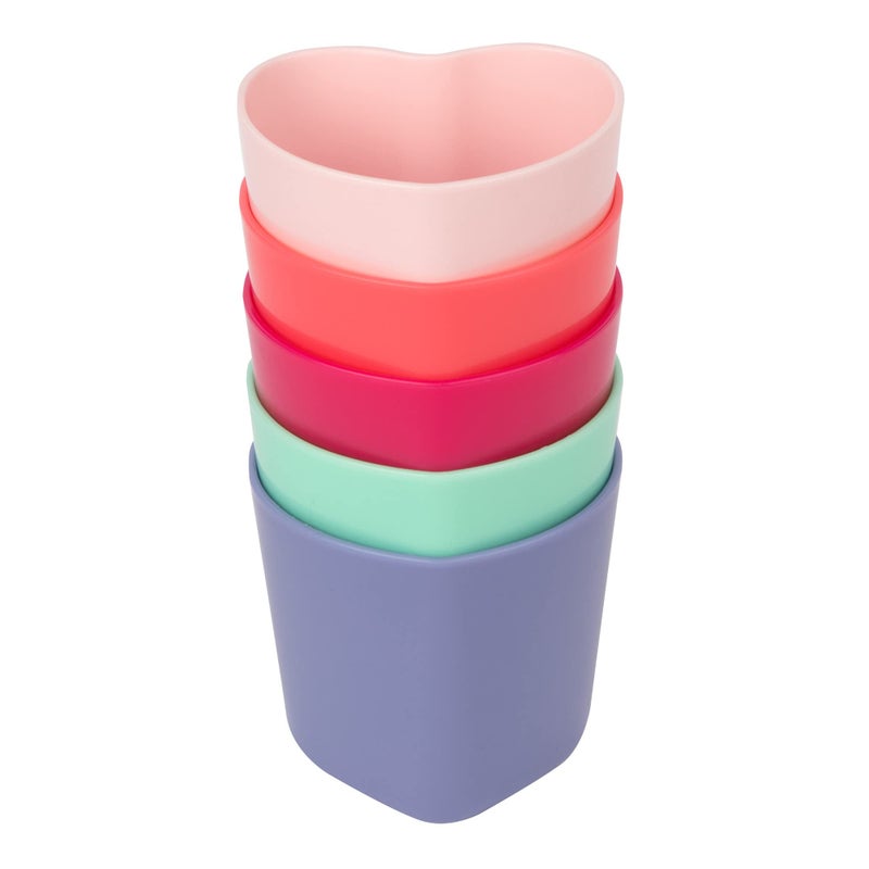 The First Years Heart Shaped Toddler Cups - Training Toddler Cups for Snacks and Drinks - Toddler Easter Basket Stuffers - Heart Shaped Baby Training Cup - 6 Oz - 5 Count - Image 1