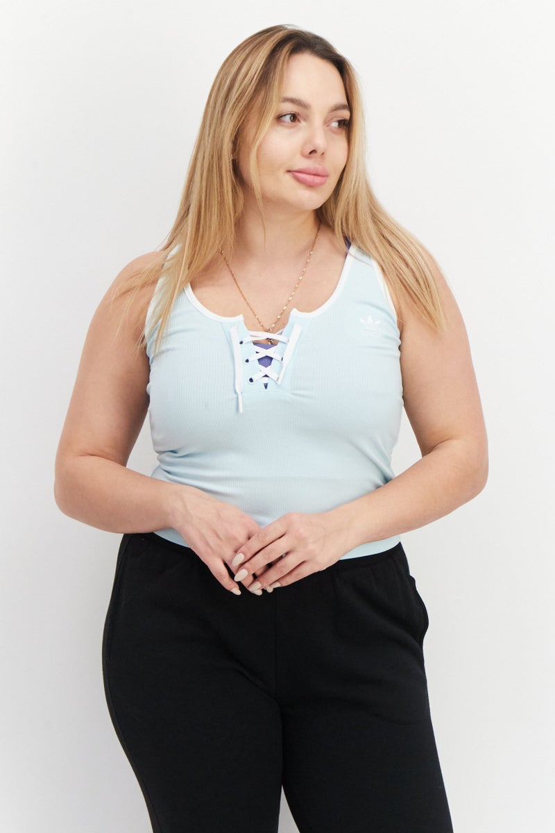 Adidas تي شيرت تدريب بلا أكمام للنساء، أزرق - Image 1