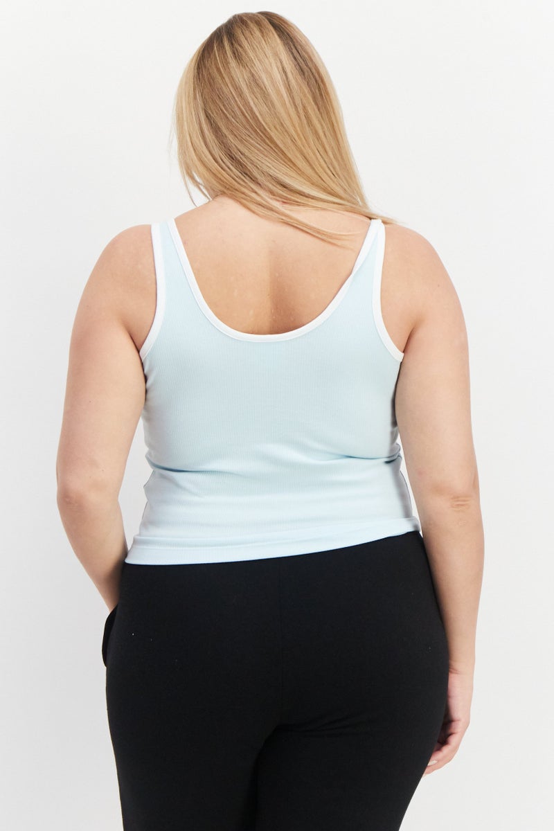 Adidas تي شيرت تدريب بلا أكمام للنساء، أزرق - Image 2