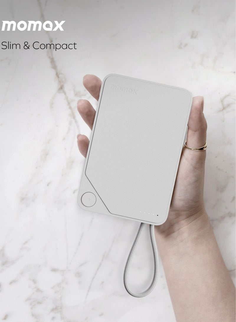 Momax باقة بطارية 1-Power X سعة 10000 مللي أمبير مع كابل USB-C PD مدمج - أصفر - Image 4