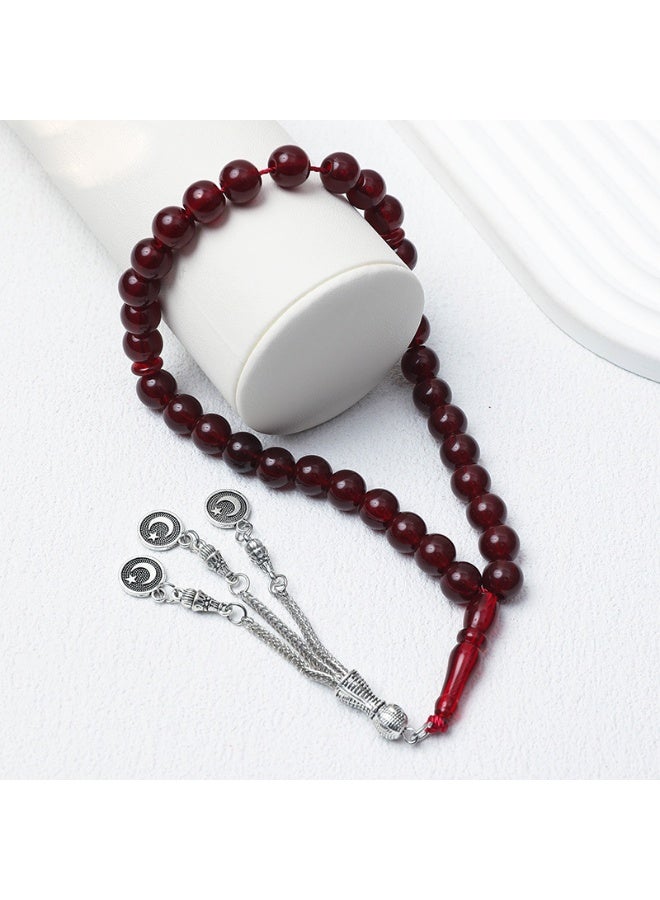 NIBEMINENT 33 Muslim Prayer Beads Wine Red/10mm 