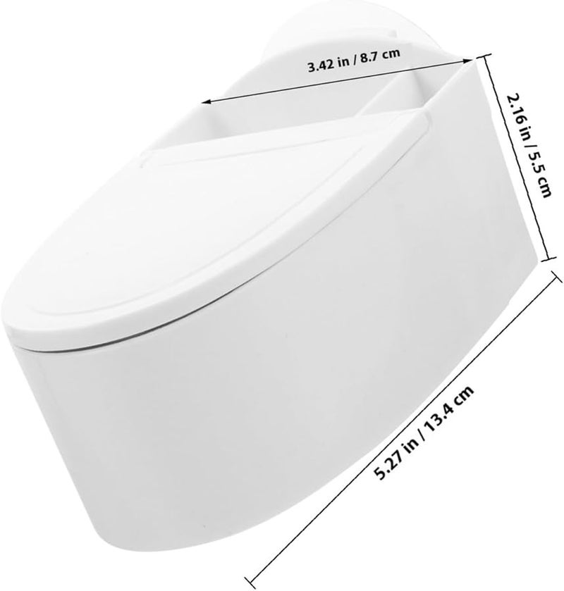 Wall Mounted Toilet Shaped Ashtray With Lid Dual Ash Water Compartments No Drill Installation - Image 3
