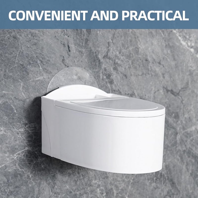 Wall Mounted Toilet Shaped Ashtray With Lid Dual Ash Water Compartments No Drill Installation - Image 5