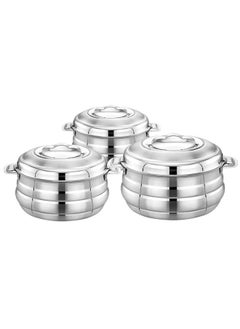 Badraig Set of 3 Stainless Steel Hotpot Silver  - Image 1