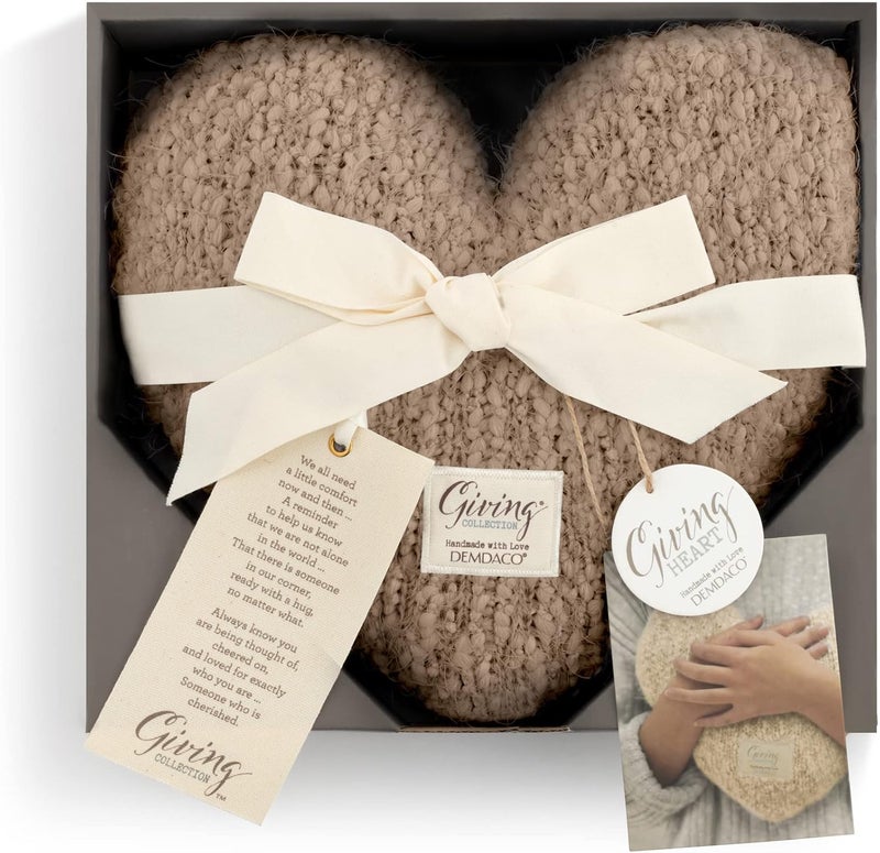 DEMDACO Camel Brown Giving Heart 11 x 10 Plush Polyester Decorative Throw Pillow - Image 3
