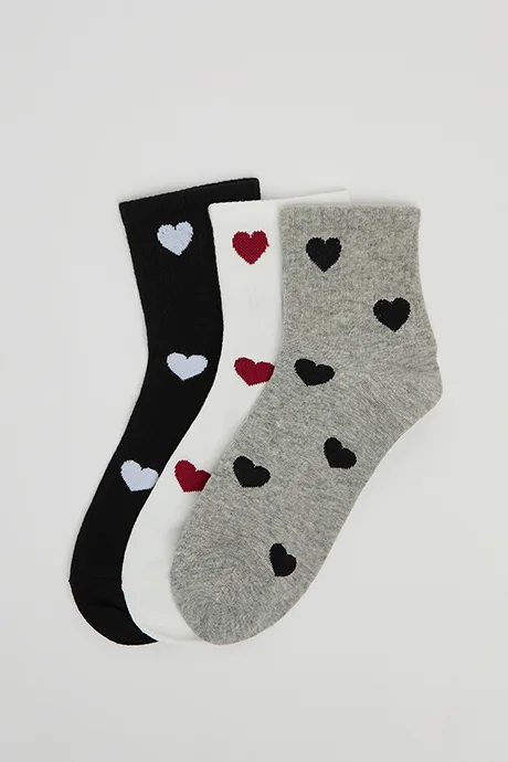 R&b 3 Pack Patterned Crew Socks
