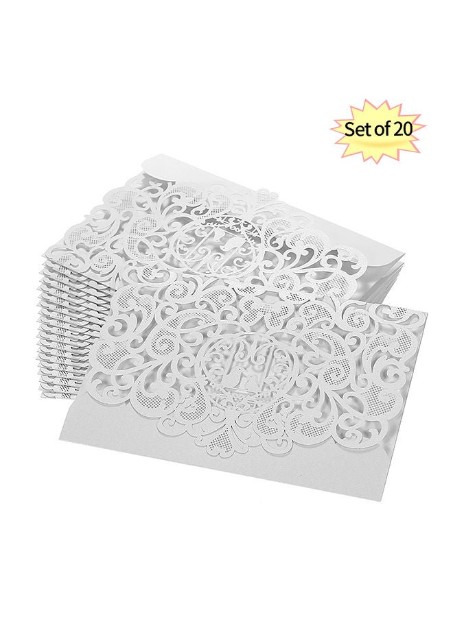 NIBEMINENT 20-Piece Floral Pattern Decorative Invitation Card Cover D1378 18x12centimeter - Image 4