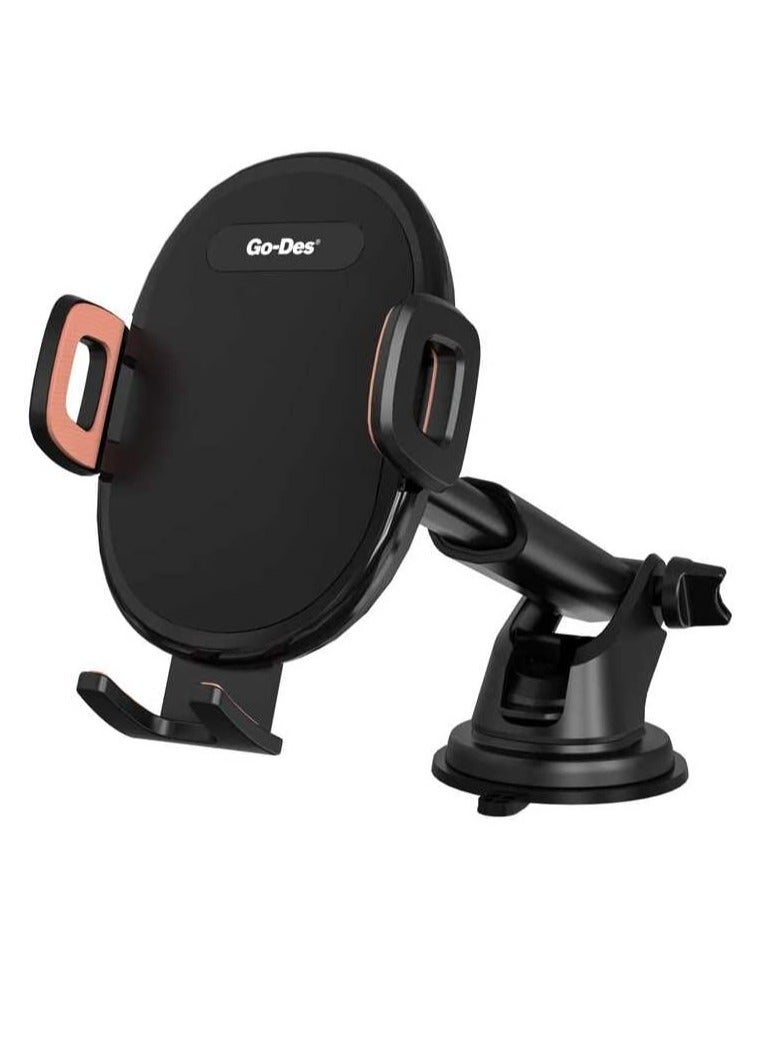 JAJEEK 2-in-1 Mini Folding Car Mount Phone Holder – Auto-Tightening Kickstand for Secure Car Dashboard & Desk Use - Image 5