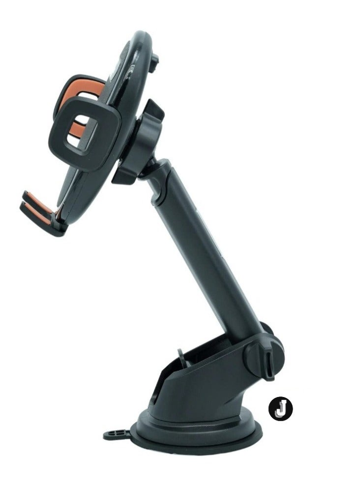 JAJEEK 2-in-1 Mini Folding Car Mount Phone Holder – Auto-Tightening Kickstand for Secure Car Dashboard & Desk Use - Image 2