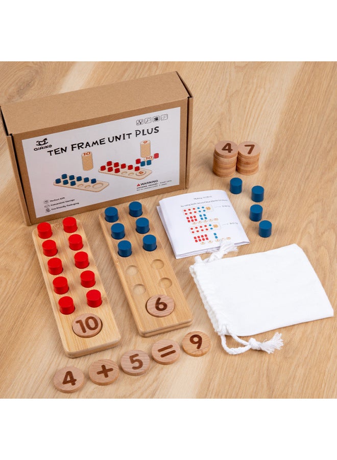 Ten-grid Array Teaching Aids Children's Mathematical Number Sense Enlightenment Addition And Subtraction Logic Training Thinking Training Montessori Early Education Toys - Image 3