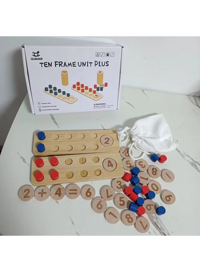 Ten-grid Array Teaching Aids Children's Mathematical Number Sense Enlightenment Addition And Subtraction Logic Training Thinking Training Montessori Early Education Toys - Image 2