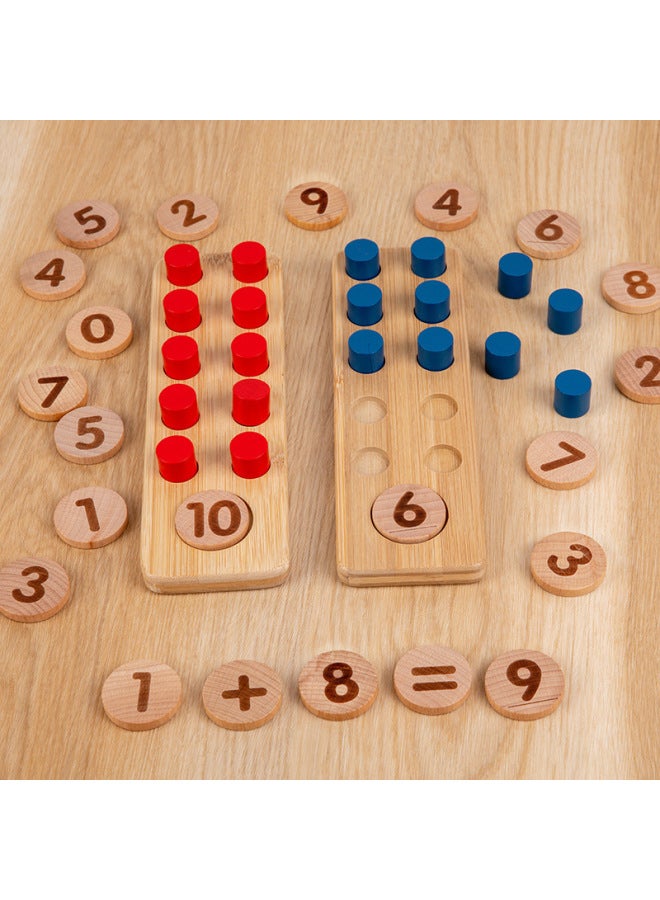 Ten-grid Array Teaching Aids Children's Mathematical Number Sense Enlightenment Addition And Subtraction Logic Training Thinking Training Montessori Early Education Toys - Image 4