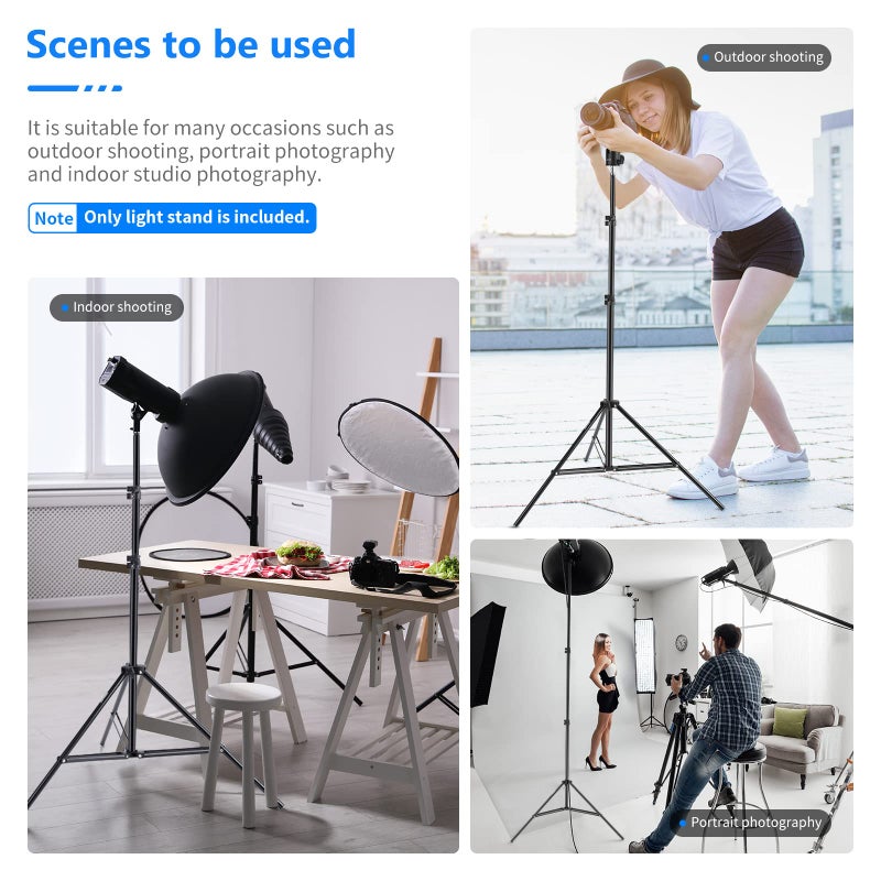 Neewer 75"/6 Feet/190CM Photography Light Stands for Relfectors, Softboxes, Lights, Umbrellas, Backgrounds - Image 4