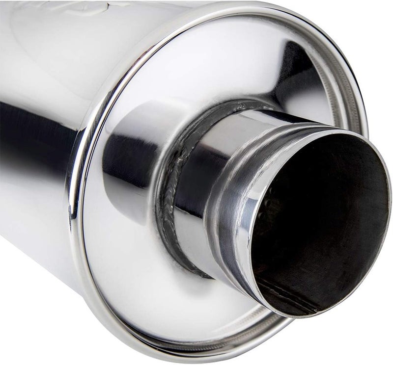 DC Sports Round Muffler 3" to 3", Stainless Steel - Image 4