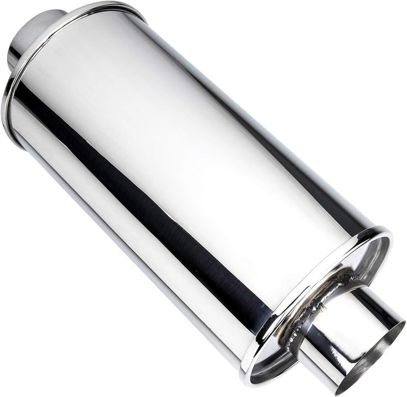 DC Sports Round Muffler 3" to 3", Stainless Steel - Image 2