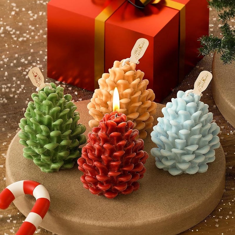ESEENS Pinecone Mold Pinecone Candle Mold Tree Mold Tree Candle Mold Resin Casting Mold Resin Making Molds Silicone Mold for Candle Home Decorate Mold 3D Animal Mold Candle Making Mold - Image 4