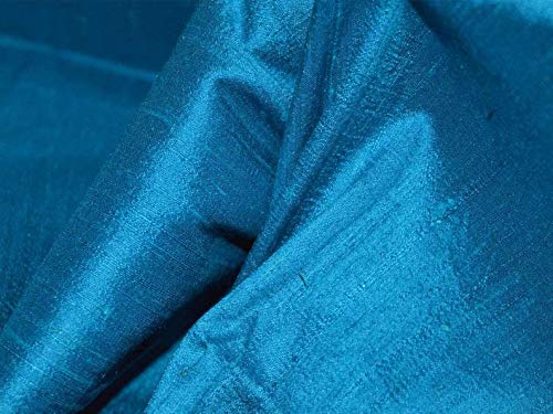 Bini Fabrics Banglori Raw Silk 45 Width Banglori Raw Silk Fabric Blue Can Be Used for Dresses Crafting Ect 3 Meter - Image 2