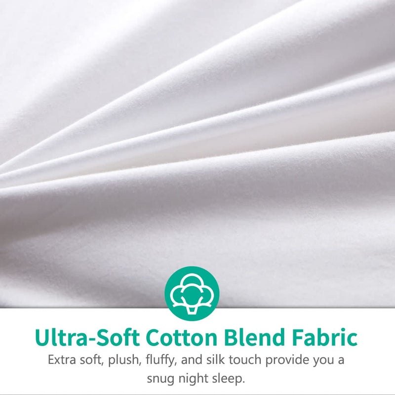 APSMILE Luxury All Season Down Feather Fibers Comforter Full/Queen Size Duvet Insert - 100% Organic Cotton, High Fill Power Medium Warmth, (Ivory White, 90X90) - Image 5