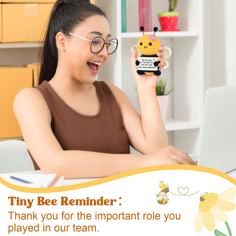 Gleevera Farewell Gifts for Coworkers, Coworker Leaving Gifts for Women, Coworker Going Away Goodbye Presents for Boss Friends Employees, Retirement Gift for Women - Crochet Bee Affirmation Support Desk Decor - Image 5