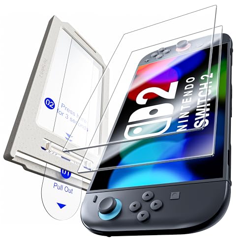 Hoerrye for Nintendo Switch 2 Screen Protector - 2025 Switch2 9H Tempered Glass, HD Clear with Auto Dust Removal, Anti-Scratch & Bubble-Free Installation Kit (2 Pack) - Image 1