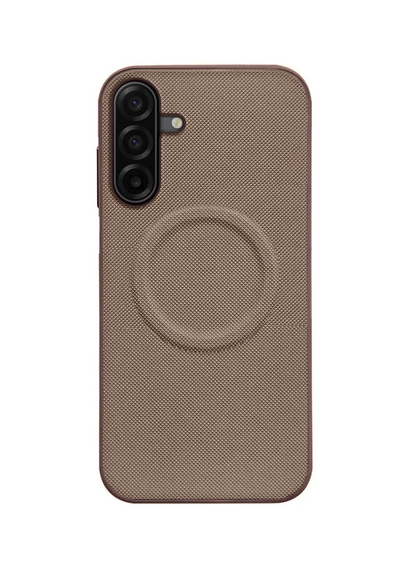 Wtech Samsung Galaxy A17 5G 2025 Luxury High Quality Magnetic Silicone Sides Case Cover (MCRPSN) - Brown - Image 2