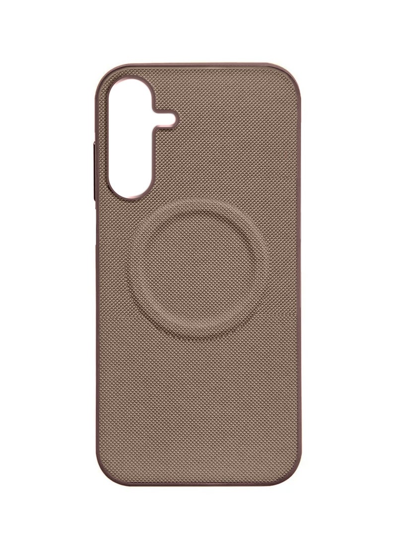 Wtech Samsung Galaxy A17 5G 2025 Luxury High Quality Magnetic Silicone Sides Case Cover (MCRPSN) - Brown - Image 3