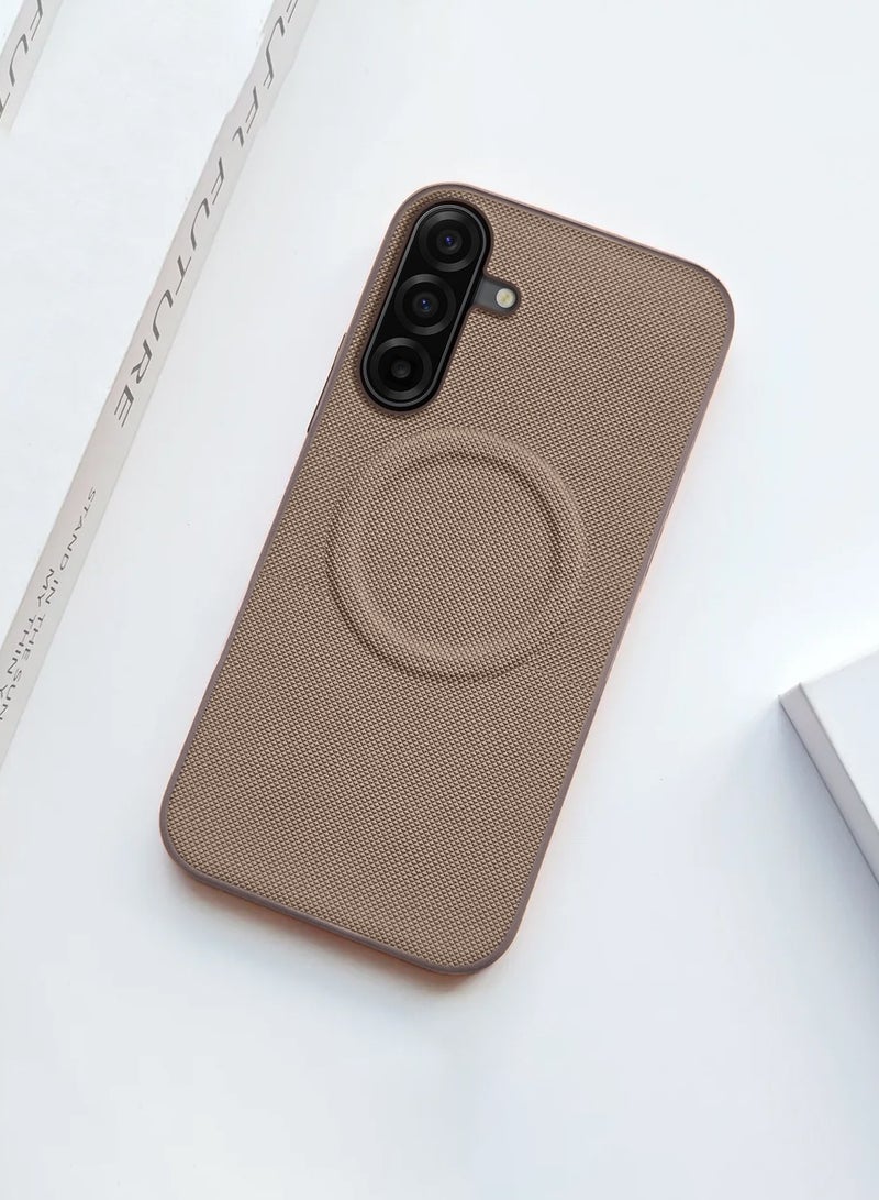 Wtech Samsung Galaxy A17 5G 2025 Luxury High Quality Magnetic Silicone Sides Case Cover (MCRPSN) - Brown - Image 4