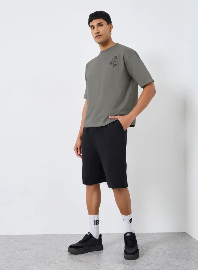 Styli Men Cotton Oversized T-Shirt and Shorts Co-Ords