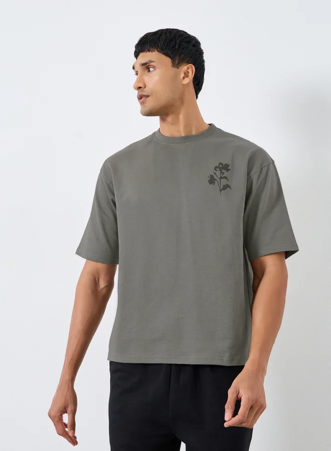 Styli Men Cotton Oversized T-Shirt and Shorts Co-Ords