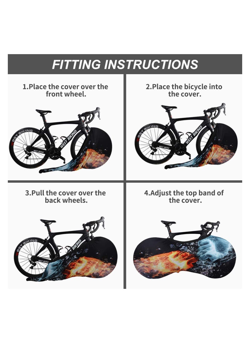 Arabest - Bike Wheel Cover, Outdoor Indoor Anti-dust Scratch-Proof Bike Cover, Washable High Elastic Bicycle Wheel Cover, Bike Tire Cover for Mountain, Road, MTB Bikes - Image 1