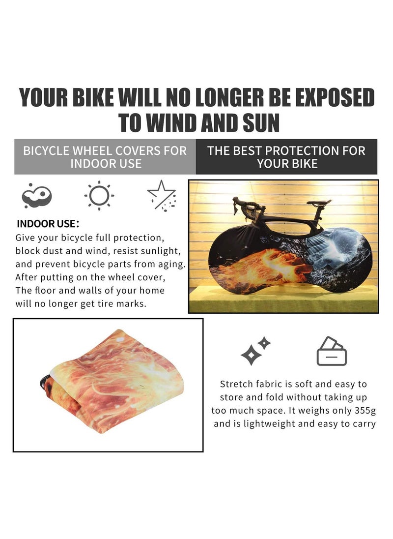 Arabest - Bike Wheel Cover, Outdoor Indoor Anti-dust Scratch-Proof Bike Cover, Washable High Elastic Bicycle Wheel Cover, Bike Tire Cover for Mountain, Road, MTB Bikes - Image 1