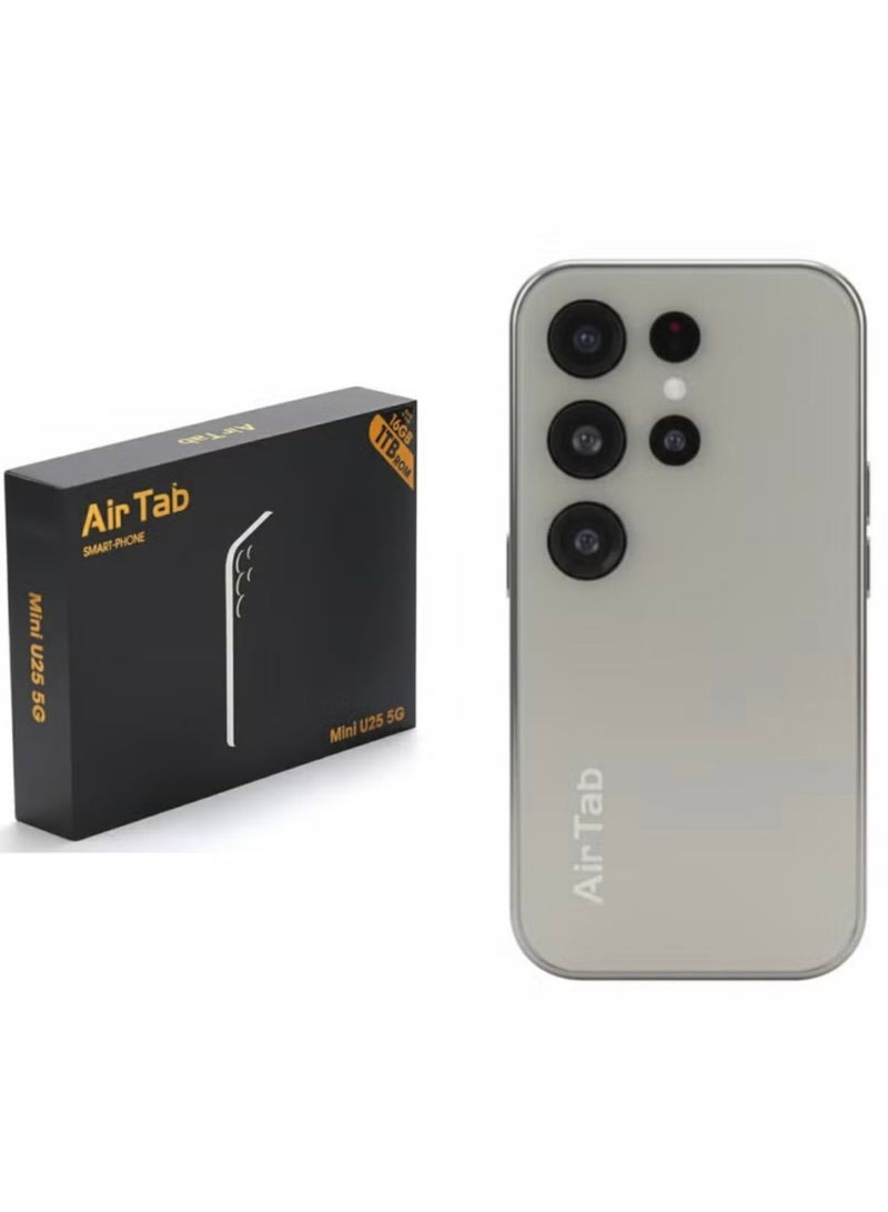 إيرتاب هاتف محمول صغير جدًا Mini U25 5G بنظام أندرويد مع معالج OCTO CORE، هاتف ذكي صغير للغاية يمكن وضعه في الجيب للطلاب والأطفال والرجال والنساء - رمادي - Image 1