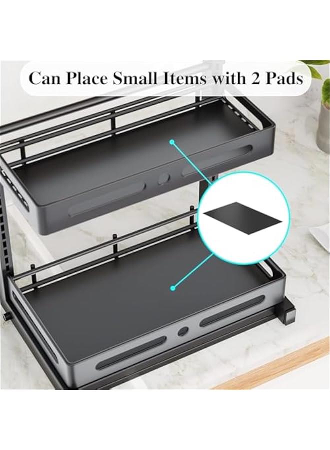 HOOKOR 2 Tier Under Sink Organizer and Storage, Heavy Duty Sliding Under Sink Shelf, L Shaped Pull Out Cet Basket Organizer, Multi-Purpose Slide Out Organizer Rack for Bathroom, Kitchen (Black)  - Image 3
