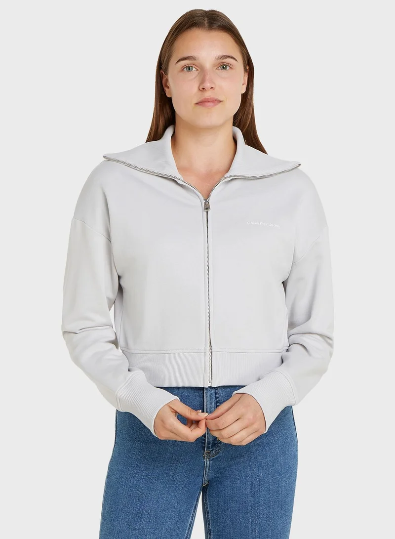 Calvin Klein Jeans Zip-Through Logo Sweatshirt