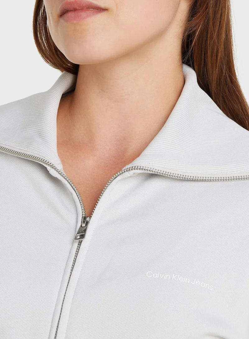 Calvin Klein Jeans Zip-Through Logo Sweatshirt