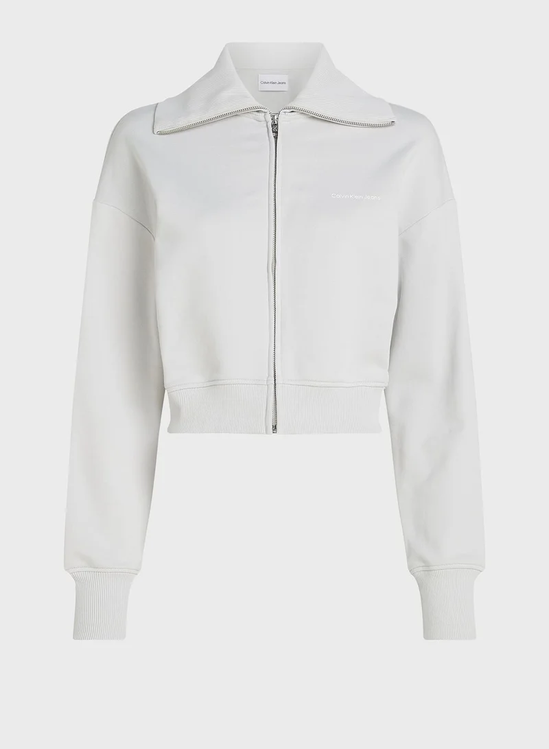 Calvin Klein Jeans Zip-Through Logo Sweatshirt