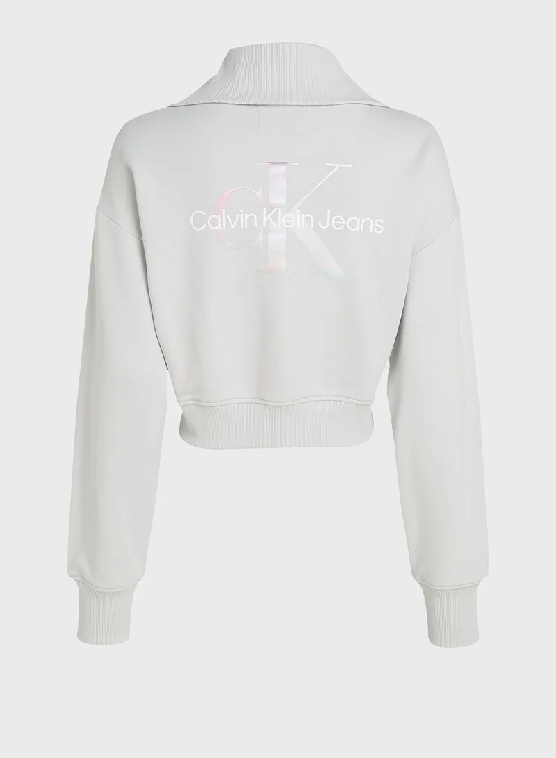 Calvin Klein Jeans Zip-Through Logo Sweatshirt
