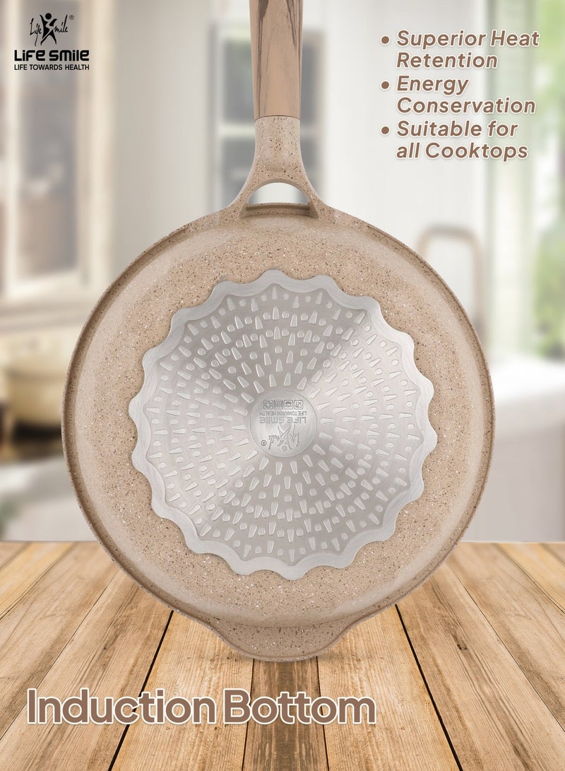 Life Smile 24cm Deep Fry Pan (2.7L) with Induction Bottom – Suitable for All Cooktops - Image 2