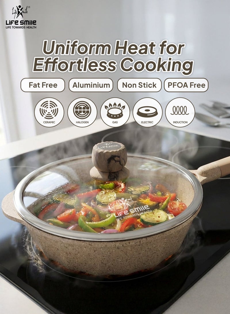 Life Smile 24cm Deep Fry Pan (2.7L) with Induction Bottom – Suitable for All Cooktops - Image 5