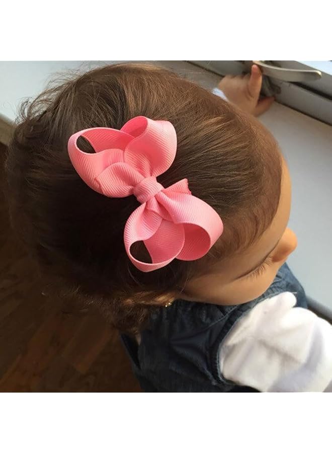 أوريتي مشابك فيونكات شعر 40 قطعة من شرائط الحرير الخشن، مشابك شعر على شكل تمساح، مشابك شعر، إكسسوارات شعر للبنات بألوان متنوعة بطول 8.5 سم - Image 4