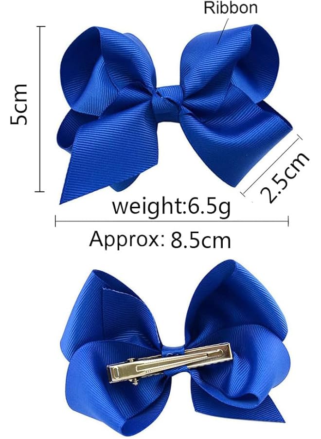 أوريتي مشابك فيونكات شعر 40 قطعة من شرائط الحرير الخشن، مشابك شعر على شكل تمساح، مشابك شعر، إكسسوارات شعر للبنات بألوان متنوعة بطول 8.5 سم - Image 2