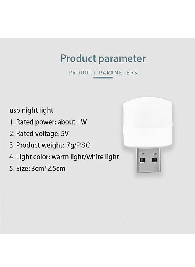 8 Pieces Usb Night Light(4 White Light + 4 Warm Light)  - Image 2