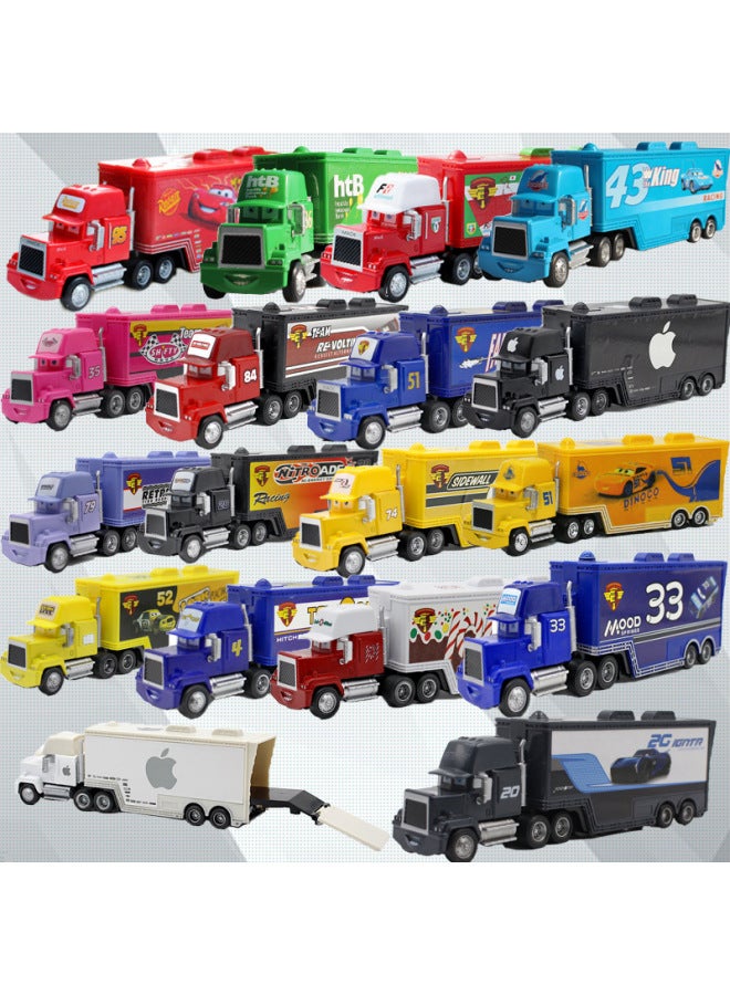 43 Models Car Toys From Cars 2 Alloy Material Cargo Truck 95 43 92 101 82 Number-Color:No. 84 Light Brown Container Truck  - Image 3