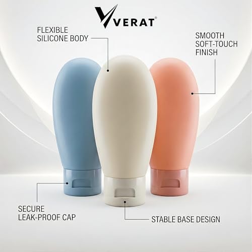 VERAT Travel Bottles for Toiletries Refillable Plastic Travel Containers Dispenser with Lid Small Leak Proof Empty Squeeze Bottles Kit for Toiletries (Multicolor, 6 Pieces) - Image 5
