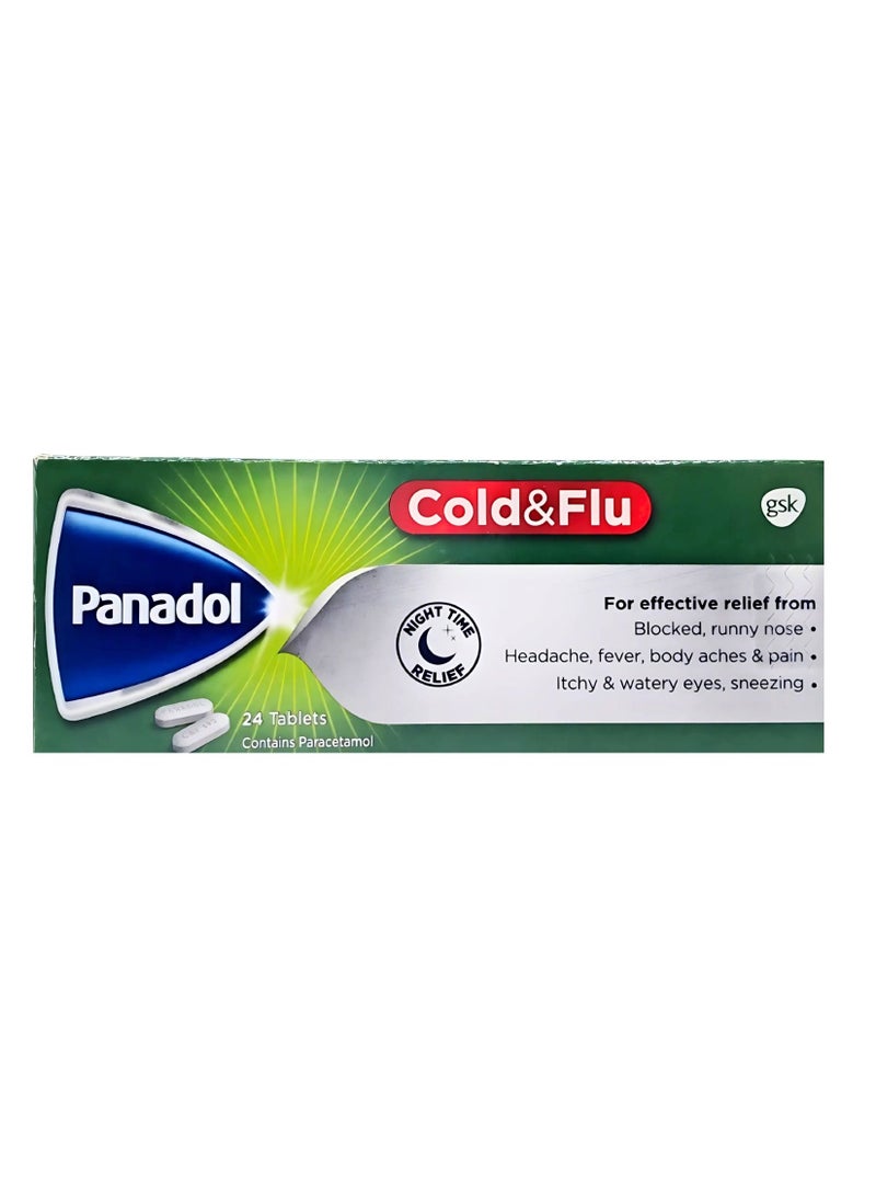 Panadol Cold & Flu 24 Caplets (Green) - Image 1