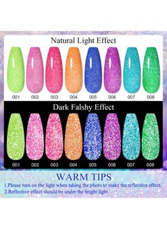 Neon Reflective Gel Polish Set Reflective Glitter Gel Polishsparkly Shiny Disco Shimmer Nail Polish Gel Kit Fluorescent Bright Uv Led Soak Off Nail Gel Polish For Diy Nail Art Salon - pzsku/ZD79A34F33182BB27FADEZ/45/_/1683269368/f09e2326-4308-49bf-a693-6b58c723eddd