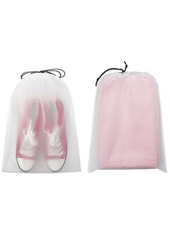 KASTWAVE Transparent Shoe Bags, 10 Pack Travel Large Shoes Pouch Storage, Dust-Proof Storage Clear Window with Drawstring with Rope for Men and Women  - Image 1